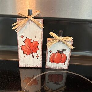 Rustic Autumn Leaf and Pumpkin Decor Set